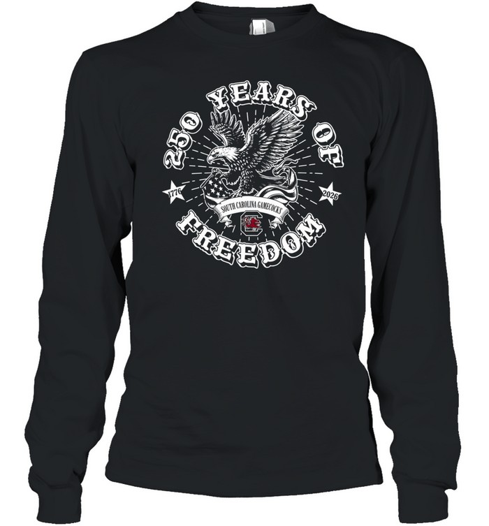 South Carolina Gamecocks 250 Years of Freedom 1776 2026 eagle American flag Long Sleeved T-shirt