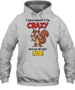 Squirrel I asked myself if I’m crazy and we all said no Unisex Hoodie