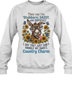 Stubborn Sassy And Difficult Donkey With Sunflowers And Butterflies  Unisex Sweatshirt