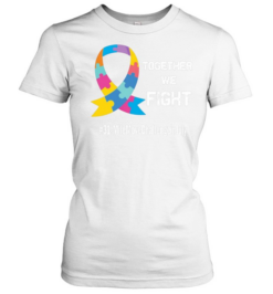 Together we fight 31 mile move challenge in July autism puzzle ribbon  Classic Women's T-shirt
