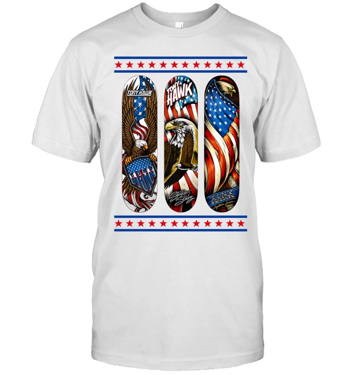Tony Hawk signature series skateboard eagle American flag Classic Men's T-shirt