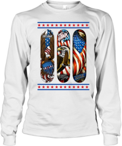 Tony Hawk signature series skateboard eagle American flag Long Sleeved T-shirt