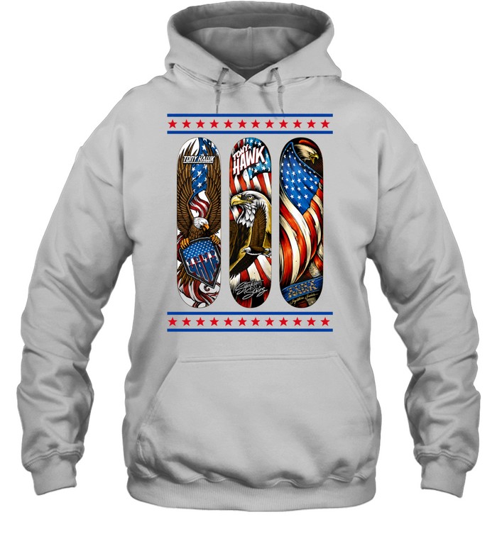 Tony Hawk signature series skateboard eagle American flag Unisex Hoodie