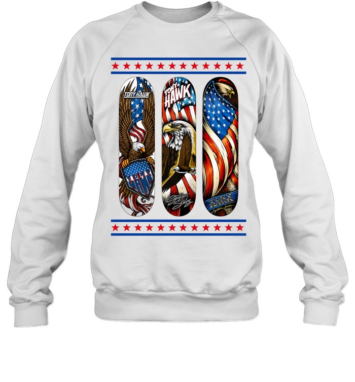 Tony Hawk signature series skateboard eagle American flag Unisex Sweatshirt
