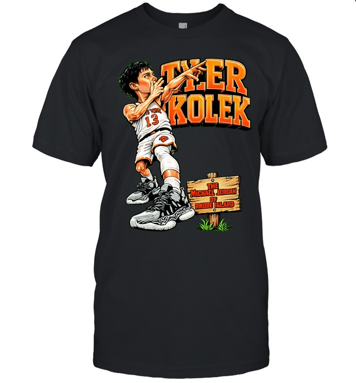 Tyler Kolek New York Knicks player caricature the Michael Jordan of Rhode Island Classic Men's T-shirt
