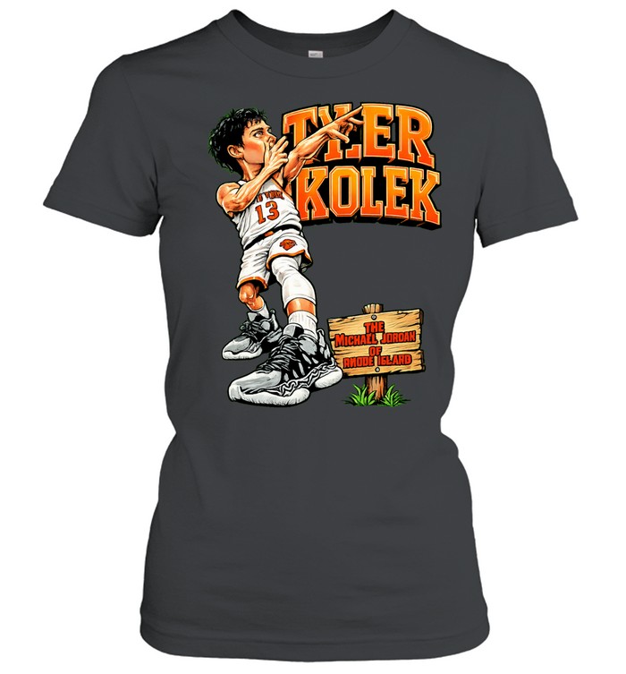 Tyler Kolek New York Knicks player caricature the Michael Jordan of Rhode Island Classic Women's T-shirt