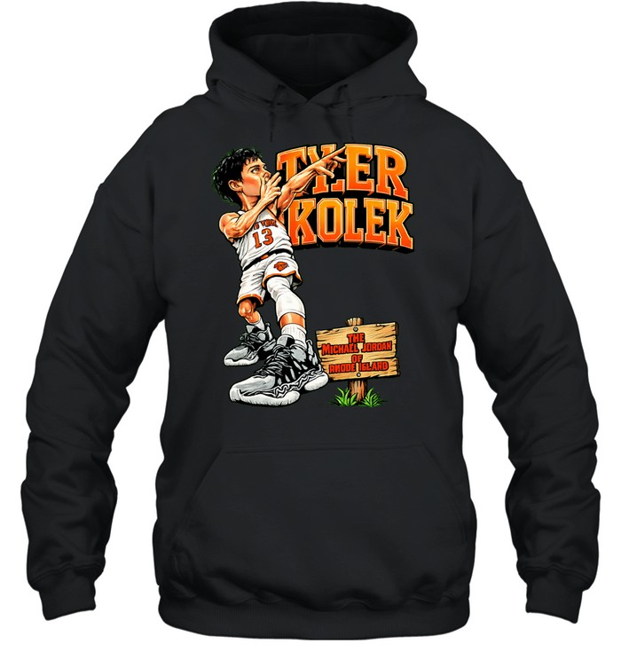 Tyler Kolek New York Knicks player caricature the Michael Jordan of Rhode Island Unisex Hoodie