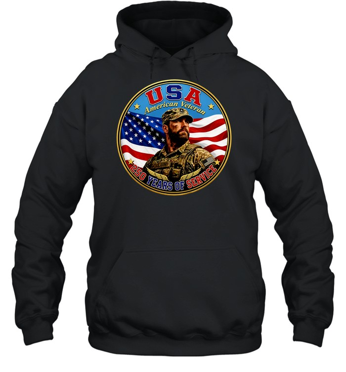 USA American Veteran 250 Years of Service United States Army Military Patriotic Unisex Hoodie
