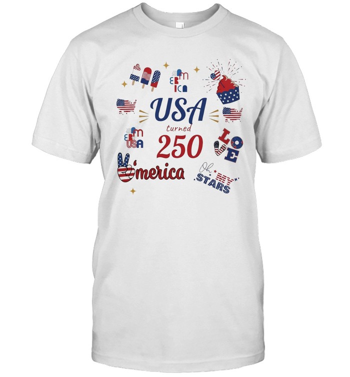 USA turned 250 merica Bed Wine Blue Love Oh my Stars Patriotic Fourth of July Classic Men's T-shirt