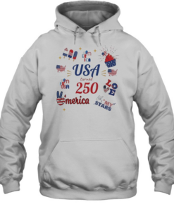 USA turned 250 merica Bed Wine Blue Love Oh my Stars Patriotic Fourth of July Unisex Hoodie