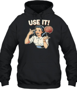 Use It Brain Retro Pinup Girl smart vintage style  Unisex Hoodie