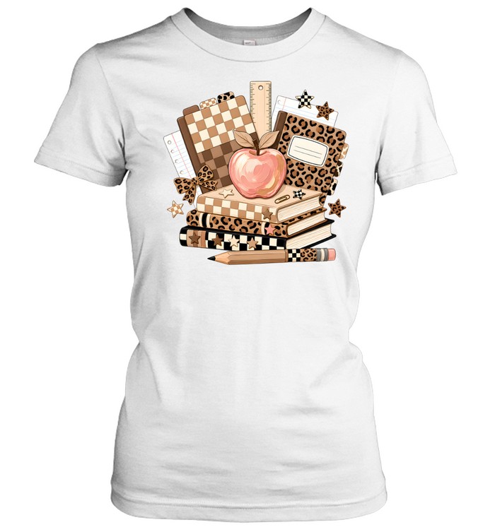 Vintage Coquette Stacked Books Classic Women's T-shirt