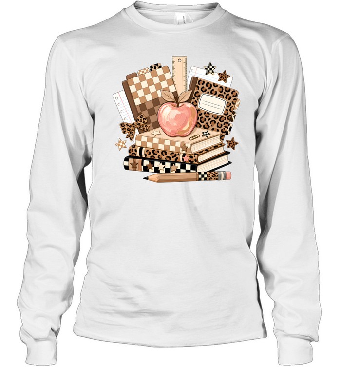 Vintage Coquette Stacked Books Long Sleeved T-shirt