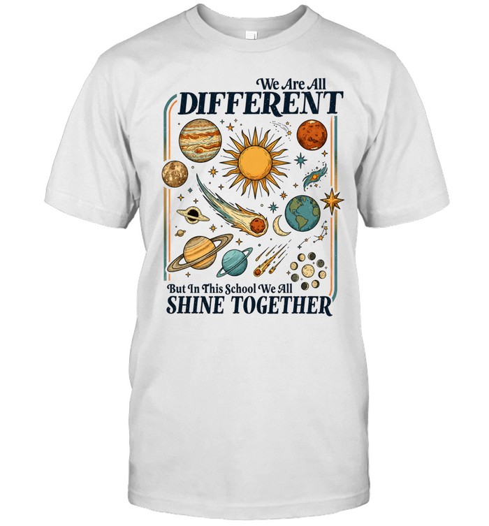 We All Shine Together T- with Retro Solar System Planets Graphic Classic Men's T-shirt