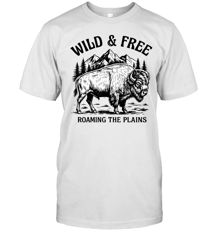 Wild and Free Roaming the Plains American Bison Mountain Nature Wildlife Classic Men's T-shirt