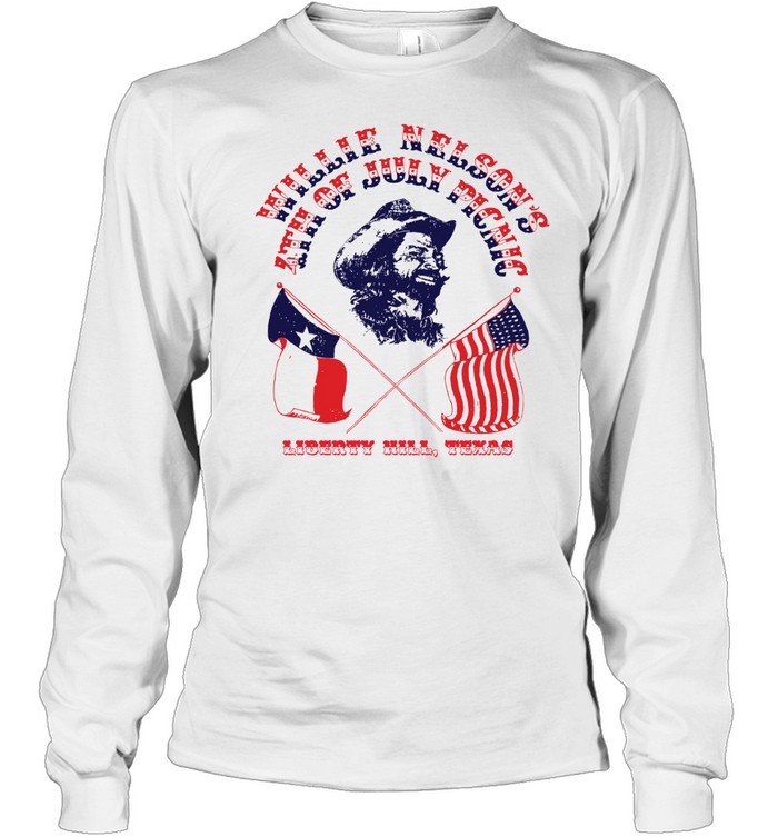 Willie Nelson 1975 4th of July Picnic Band 70s Long Sleeved T-shirt