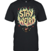 Witch Cat Stay Weird Flames Magic Spell Occult Pagan Mystical Fantasy  Classic Men's T-shirt