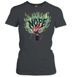 Wizard Cat NOPE Fire Magic Spell Casting Mystical Fantasy Kitten  Classic Women's T-shirt