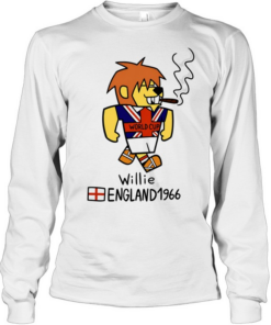 World Cup Willie England 1966 mascot cartoon smoking cigar soccer tournament Long Sleeved T-shirt