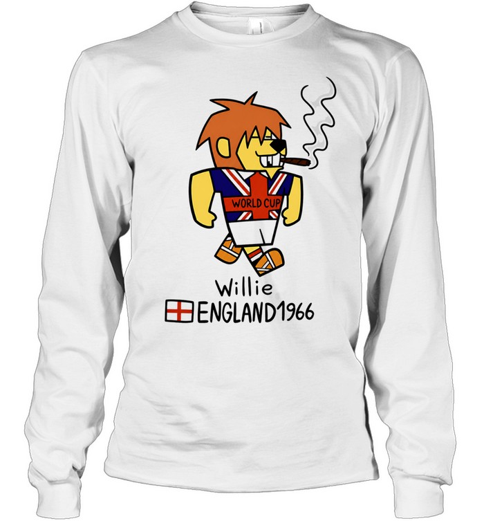 World Cup Willie England 1966 mascot cartoon smoking cigar soccer tournament Long Sleeved T-shirt