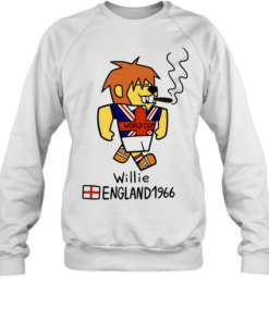 World Cup Willie England 1966 mascot cartoon smoking cigar soccer tournament Unisex Sweatshirt