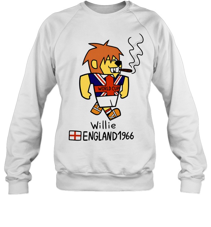 World Cup Willie England 1966 mascot cartoon smoking cigar soccer tournament Unisex Sweatshirt