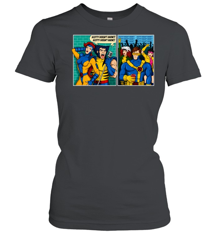 X-Men Wolverine Scotty doesn’t know cartoon comic panel parody humor Classic Women's T-shirt