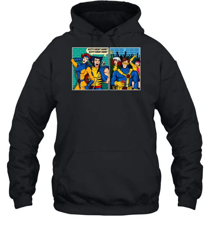 X-Men Wolverine Scotty doesn’t know cartoon comic panel parody humor Unisex Hoodie
