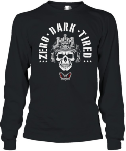Zero Dark Tired skull Long Sleeved T-shirt