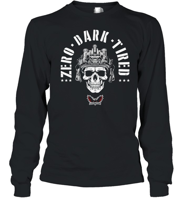 Zero Dark Tired skull Long Sleeved T-shirt